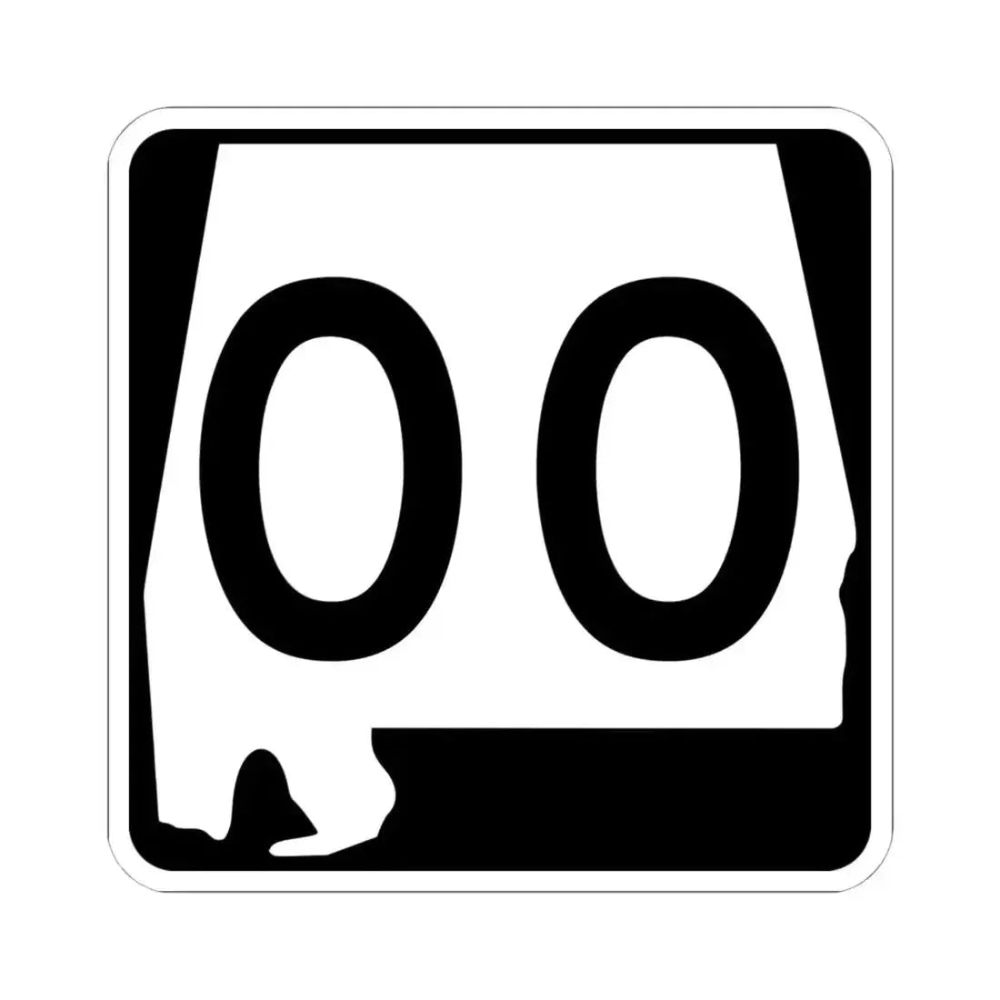 Alabama 00 Template (Alabama) (Road Sign) STICKER Vinyl Kiss-Cut Decal 6 Inch White - The Sticker Space