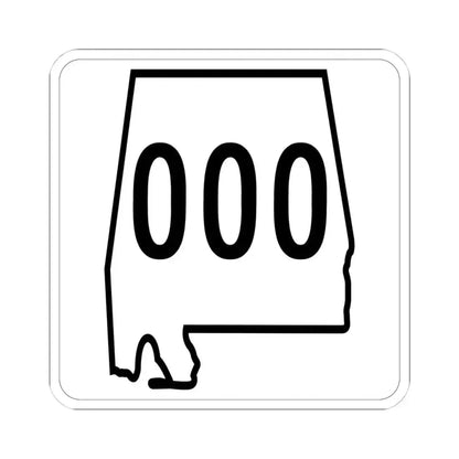 Alabama 000 1960 template (Alabama) (Road Sign) STICKER Vinyl Kiss-Cut Decal 4 Inch White - The Sticker Space