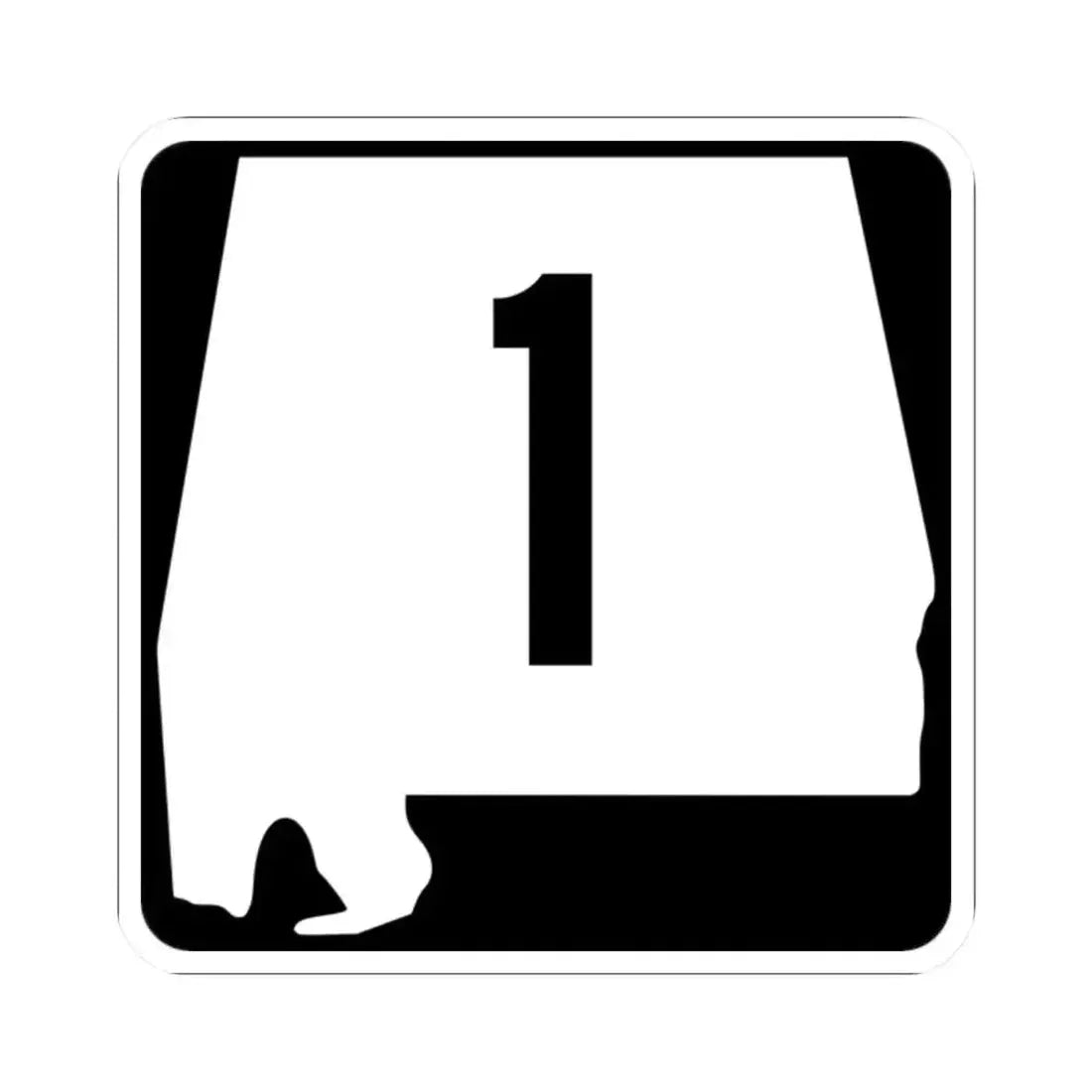 Alabama 1 (Alabama) (Road Sign) STICKER Vinyl Kiss-Cut Decal 2 Inch White - The Sticker Space