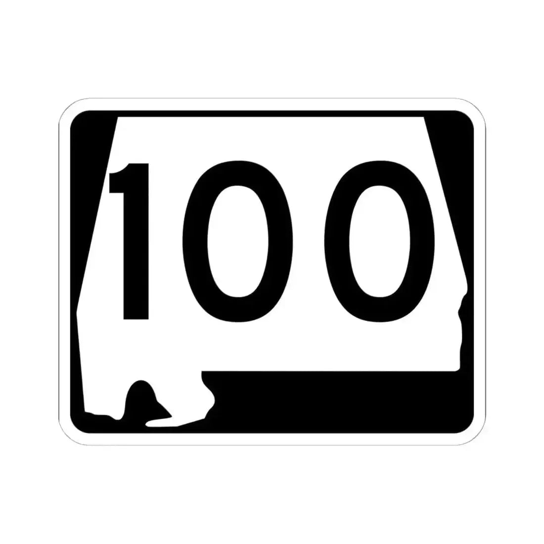 Alabama 100 (Alabama) (Road Sign) STICKER Vinyl Kiss-Cut Decal 6 Inch White - The Sticker Space