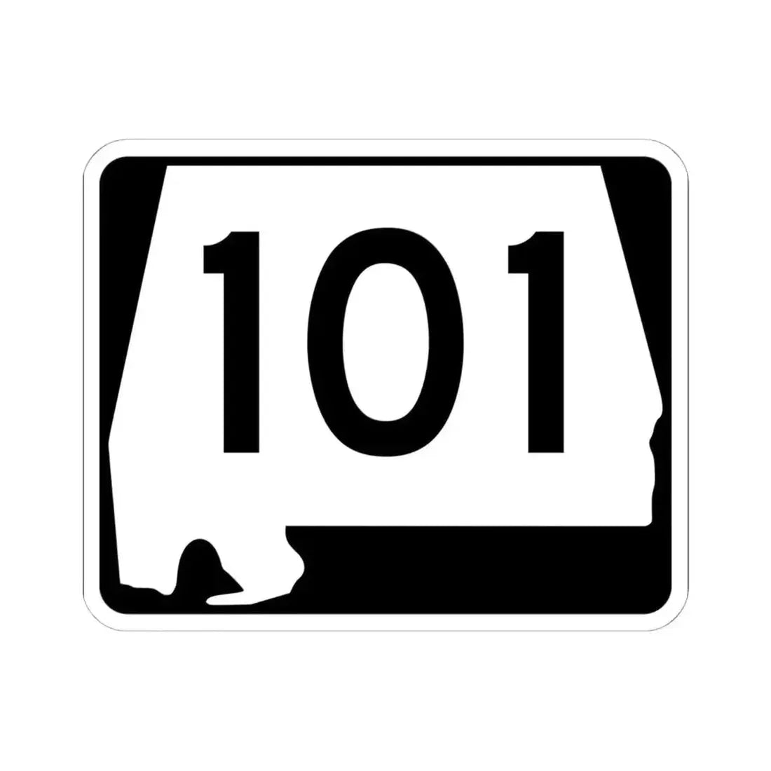 Alabama 101 (Alabama) (Road Sign) STICKER Vinyl Kiss-Cut Decal 6 Inch White - The Sticker Space