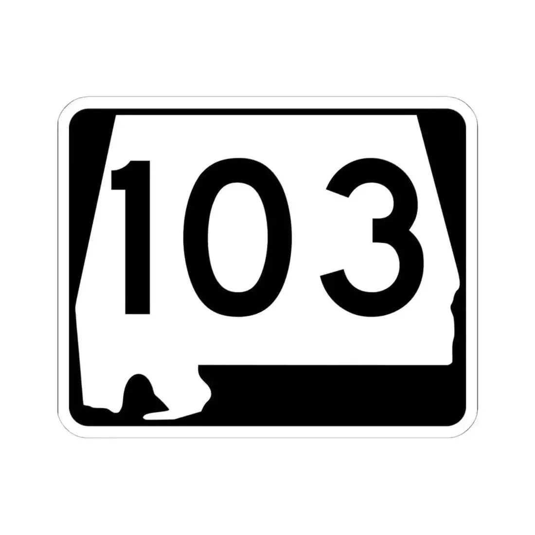 Alabama 103 (Alabama) (Road Sign) STICKER Vinyl Kiss-Cut Decal 6 Inch White - The Sticker Space