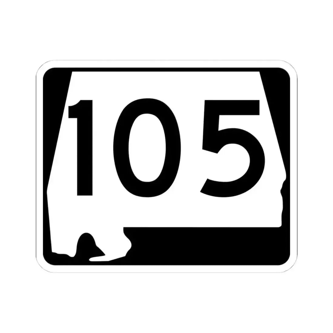 Alabama 105 (Alabama) (Road Sign) STICKER Vinyl Kiss-Cut Decal 4 Inch White - The Sticker Space