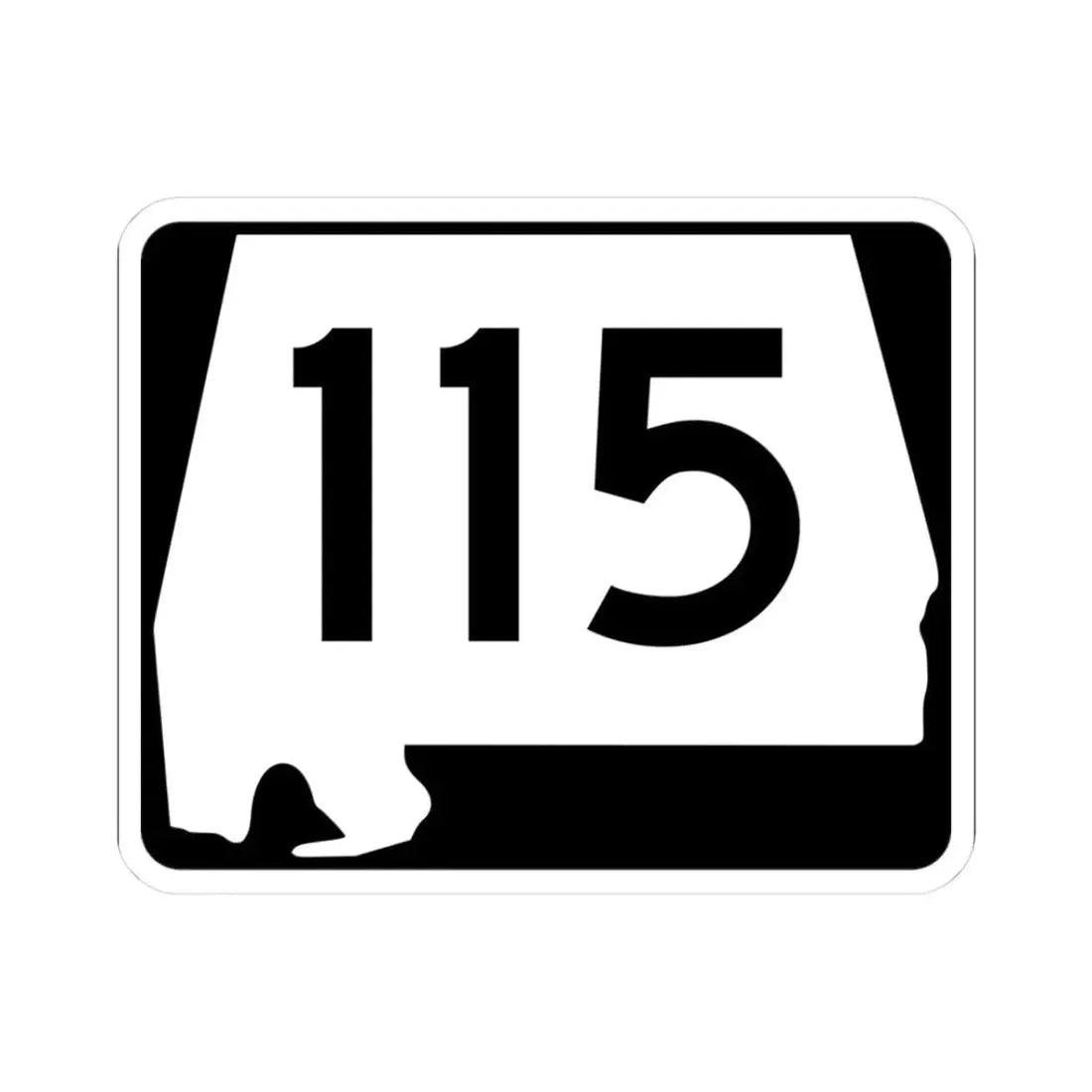 Alabama 115 (Alabama) (Road Sign) STICKER Vinyl Kiss-Cut Decal 3 Inch White - The Sticker Space