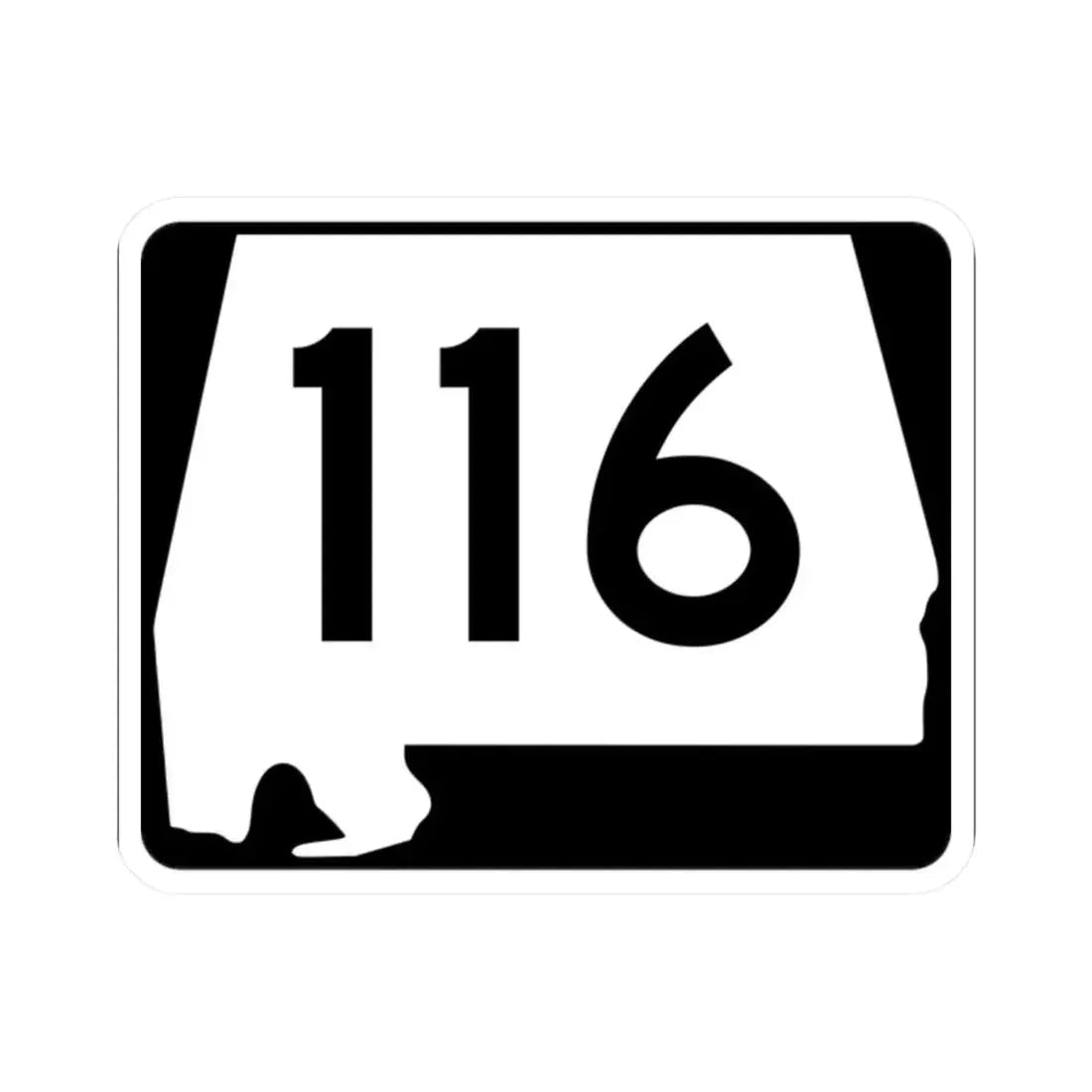 Alabama 116 (Alabama) (Road Sign) STICKER Vinyl Kiss-Cut Decal 2 Inch White - The Sticker Space