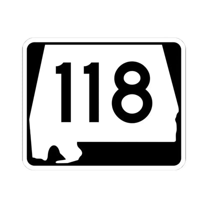 Alabama 118 (Alabama) (Road Sign) STICKER Vinyl Kiss-Cut Decal 4 Inch White - The Sticker Space
