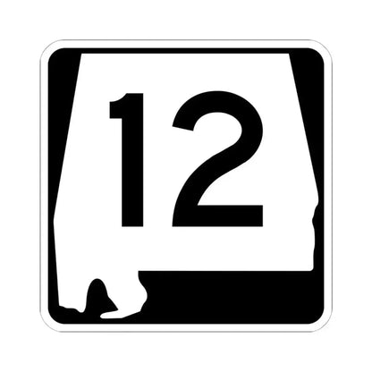 Alabama 12 (Alabama) (Road Sign) STICKER Vinyl Kiss-Cut Decal 6 Inch White - The Sticker Space