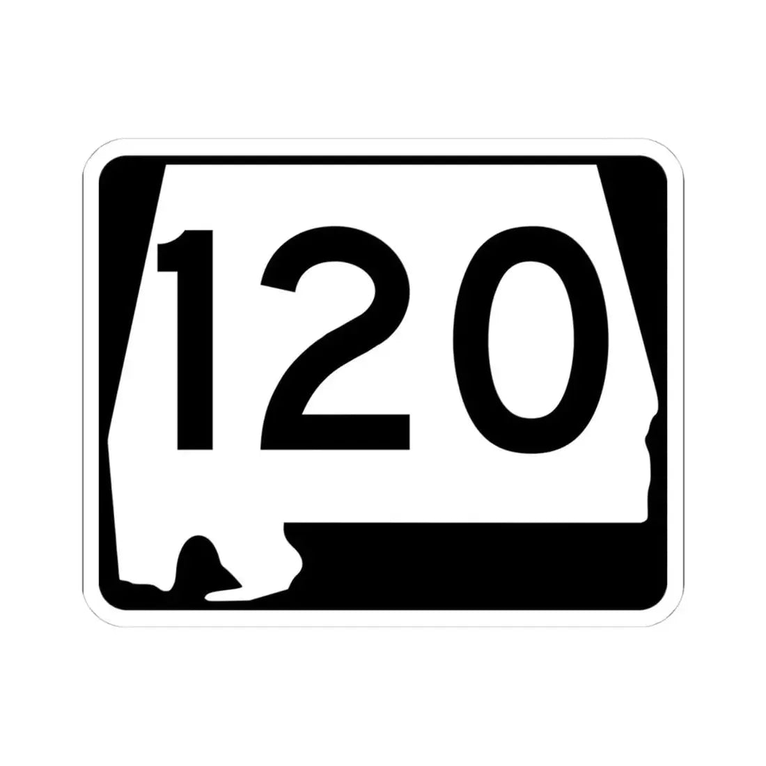 Alabama 120 (Alabama) (Road Sign) STICKER Vinyl Kiss-Cut Decal 4 Inch White - The Sticker Space