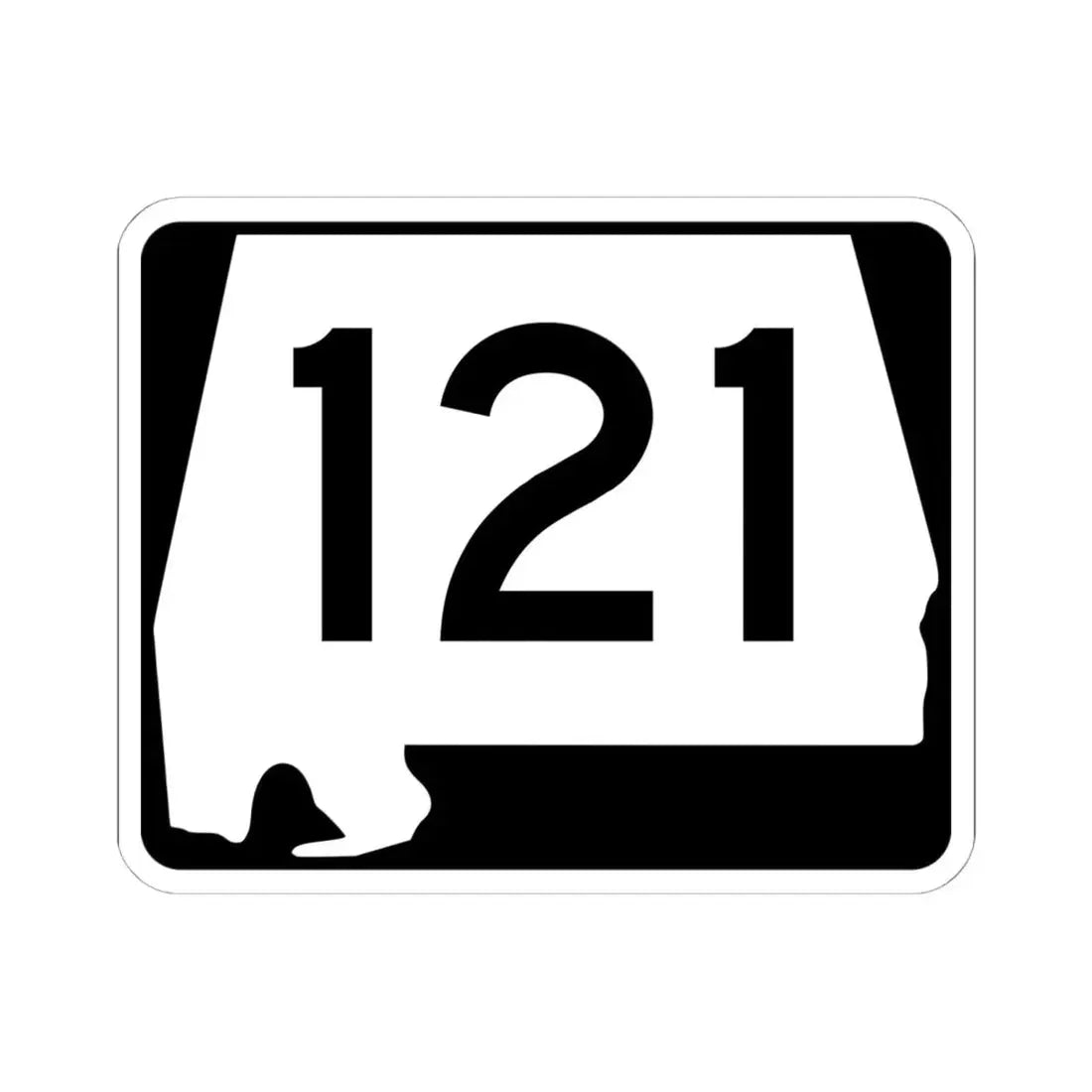 Alabama 121 (Alabama) (Road Sign) STICKER Vinyl Kiss-Cut Decal 6 Inch White - The Sticker Space