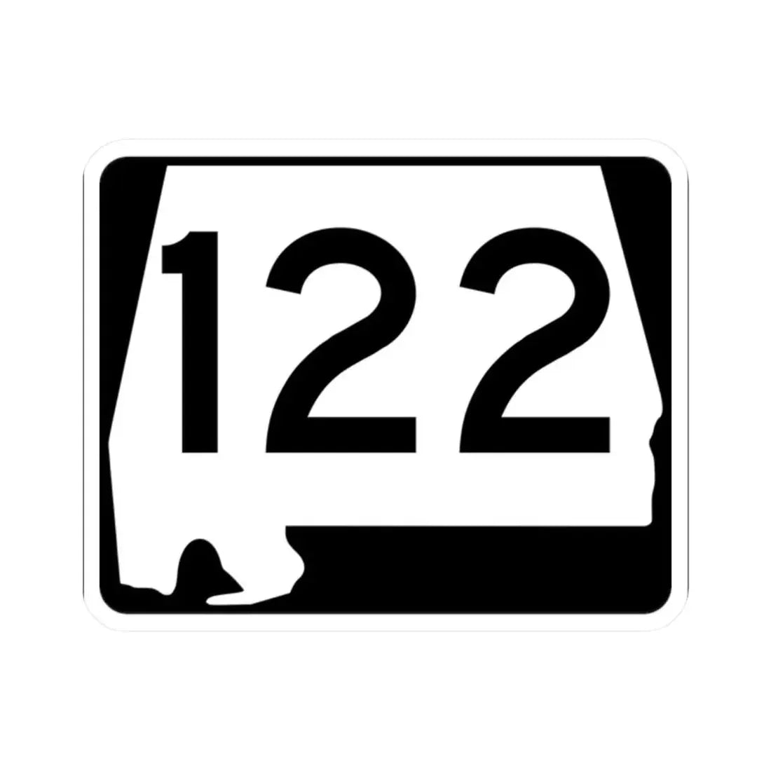 Alabama 122 (Alabama) (Road Sign) STICKER Vinyl Kiss-Cut Decal 2 Inch White - The Sticker Space