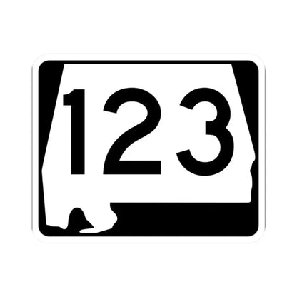 Alabama 123 (Alabama) (Road Sign) STICKER Vinyl Kiss-Cut Decal 2 Inch White - The Sticker Space