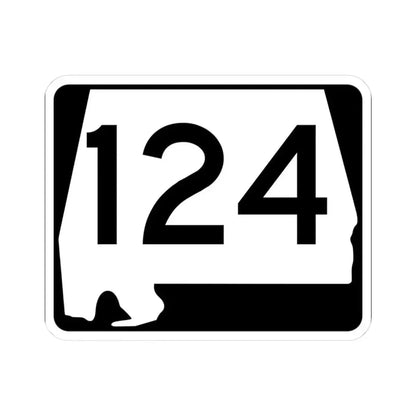 Alabama 124 (Alabama) (Road Sign) STICKER Vinyl Kiss-Cut Decal 3 Inch White - The Sticker Space