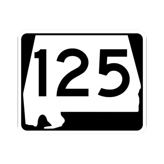 Alabama 125 (Alabama) (Road Sign) STICKER Vinyl Kiss-Cut Decal 2 Inch White - The Sticker Space