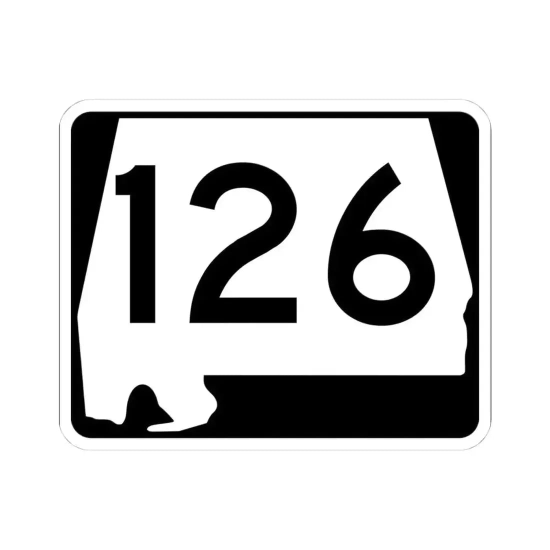 Alabama 126 (Alabama) (Road Sign) STICKER Vinyl Kiss-Cut Decal 4 Inch White - The Sticker Space