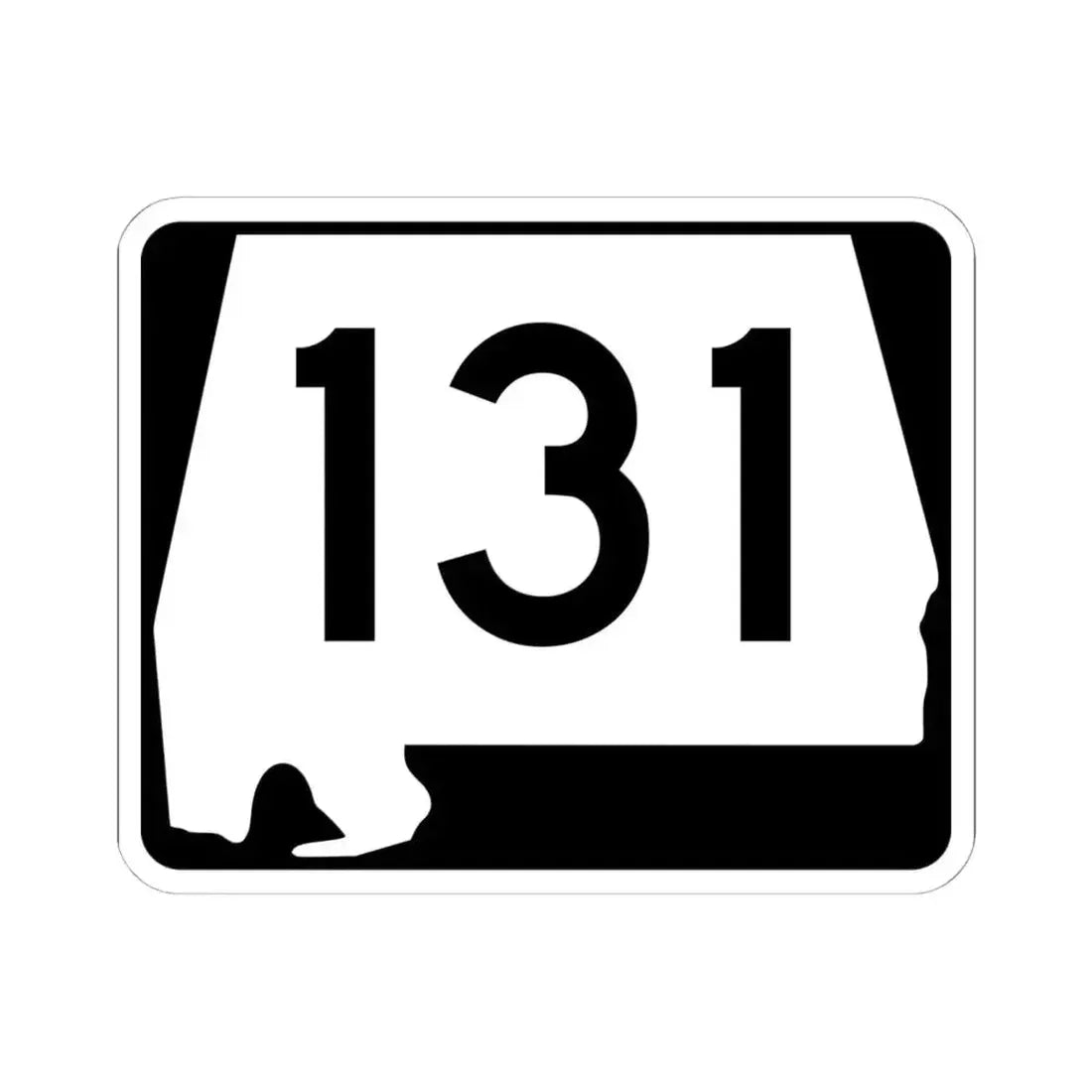 Alabama 131 (Alabama) (Road Sign) STICKER Vinyl Kiss-Cut Decal 6 Inch White - The Sticker Space