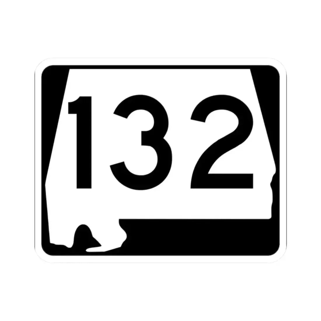 Alabama 132 (Alabama) (Road Sign) STICKER Vinyl Kiss-Cut Decal 2 Inch White - The Sticker Space