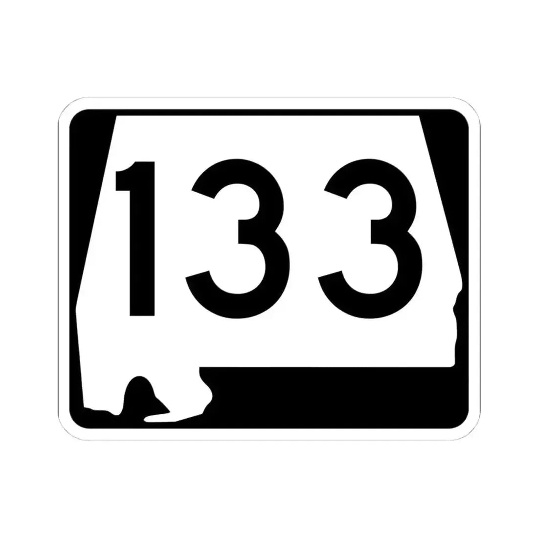 Alabama 133 (Alabama) (Road Sign) STICKER Vinyl Kiss-Cut Decal 4 Inch White - The Sticker Space