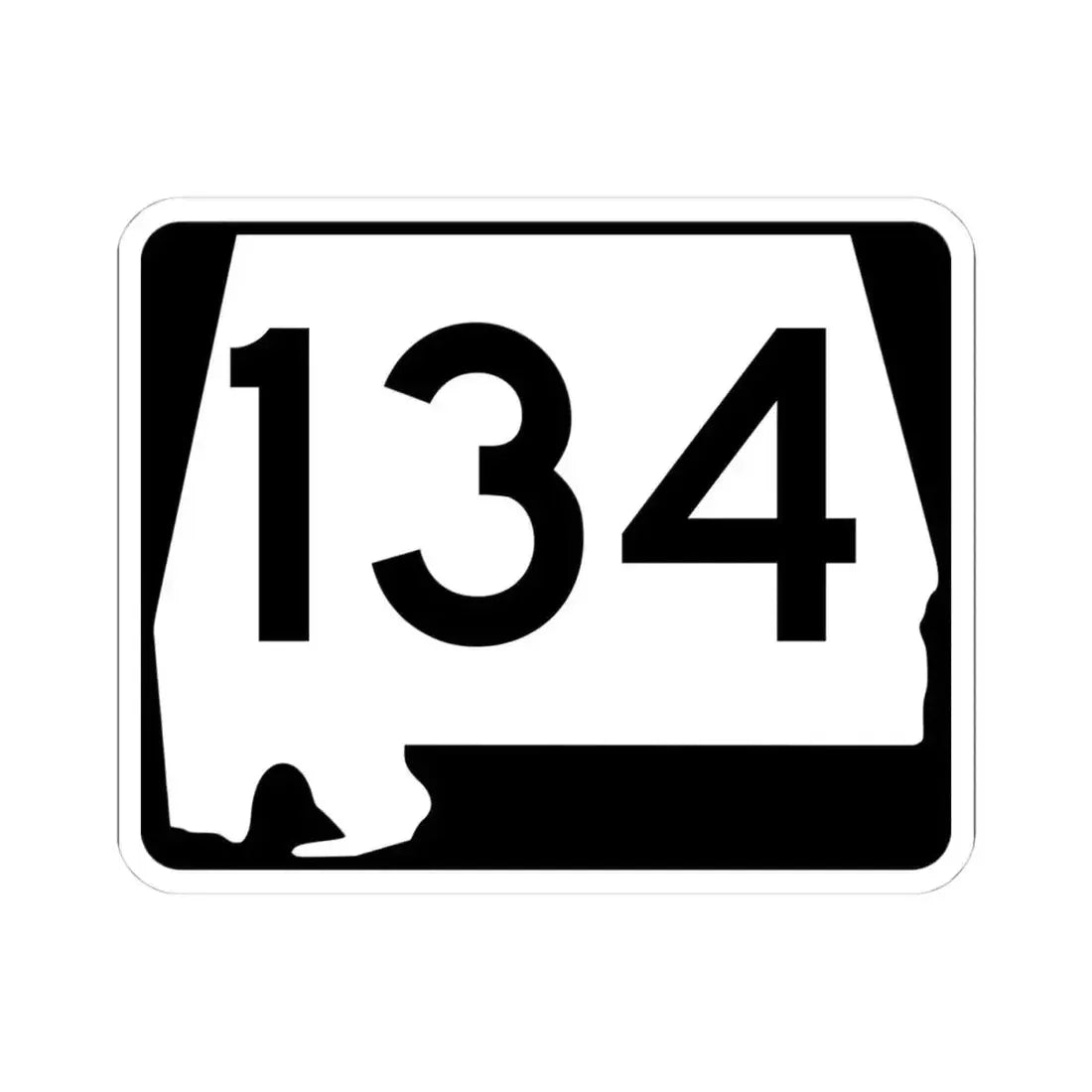 Alabama 134 (Alabama) (Road Sign) STICKER Vinyl Kiss-Cut Decal 4 Inch White - The Sticker Space