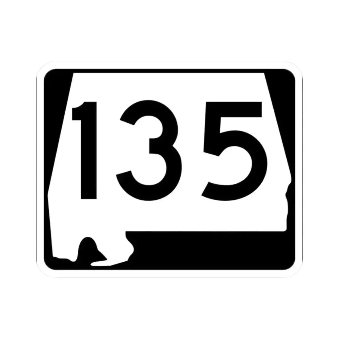 Alabama 135 (Alabama) (Road Sign) STICKER Vinyl Kiss-Cut Decal 2 Inch White - The Sticker Space