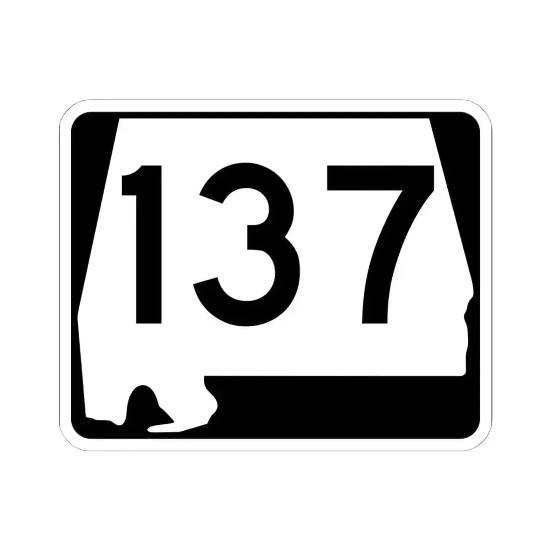Alabama 137 (Alabama) (Road Sign) STICKER Vinyl Kiss-Cut Decal 6 Inch White - The Sticker Space