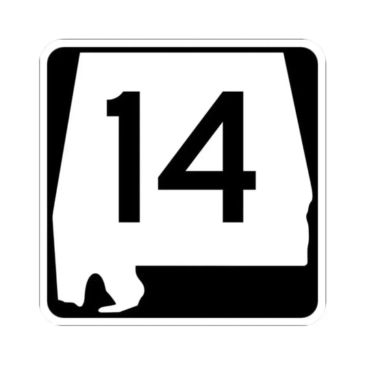 Alabama 14 (Alabama) (Road Sign) STICKER Vinyl Kiss-Cut Decal 2 Inch White - The Sticker Space
