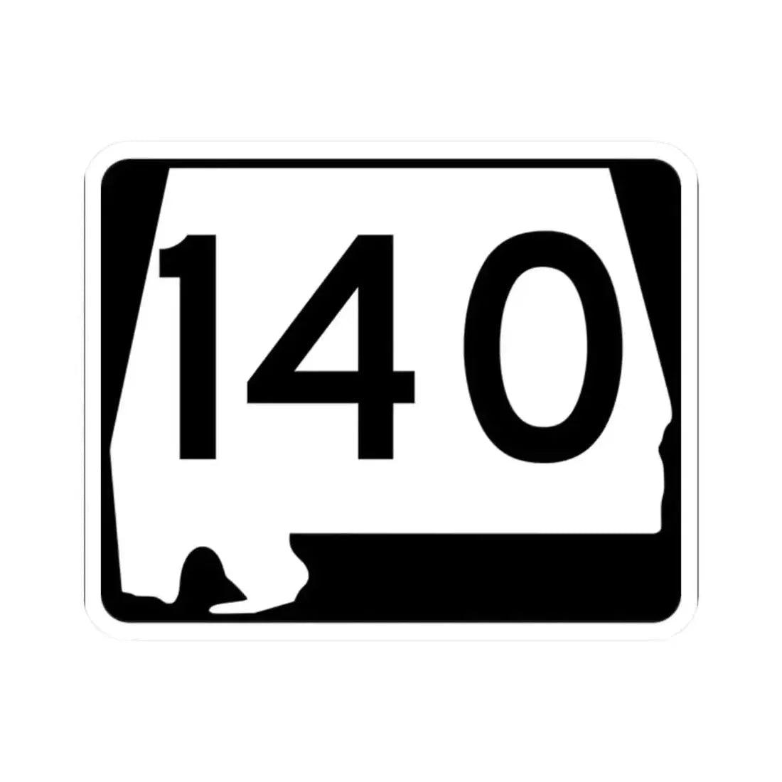 Alabama 140 (Alabama) (Road Sign) STICKER Vinyl Kiss-Cut Decal 2 Inch White - The Sticker Space