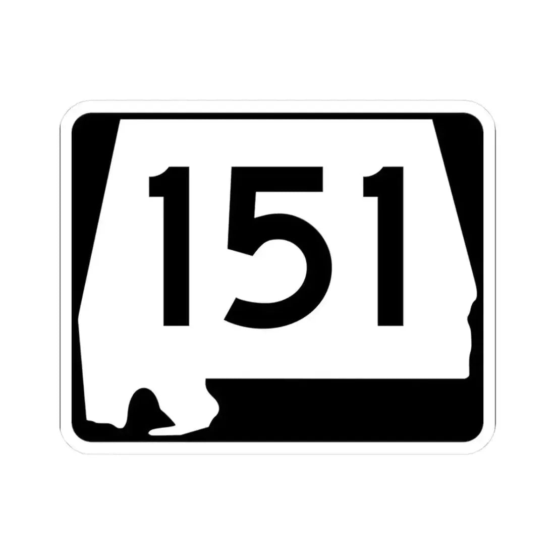 Alabama 151 (Alabama) (Road Sign) STICKER Vinyl Kiss-Cut Decal 3 Inch White - The Sticker Space