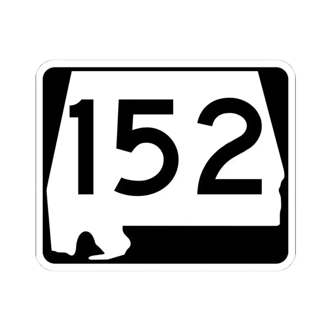 Alabama 152 (Alabama) (Road Sign) STICKER Vinyl Kiss-Cut Decal 4 Inch White - The Sticker Space