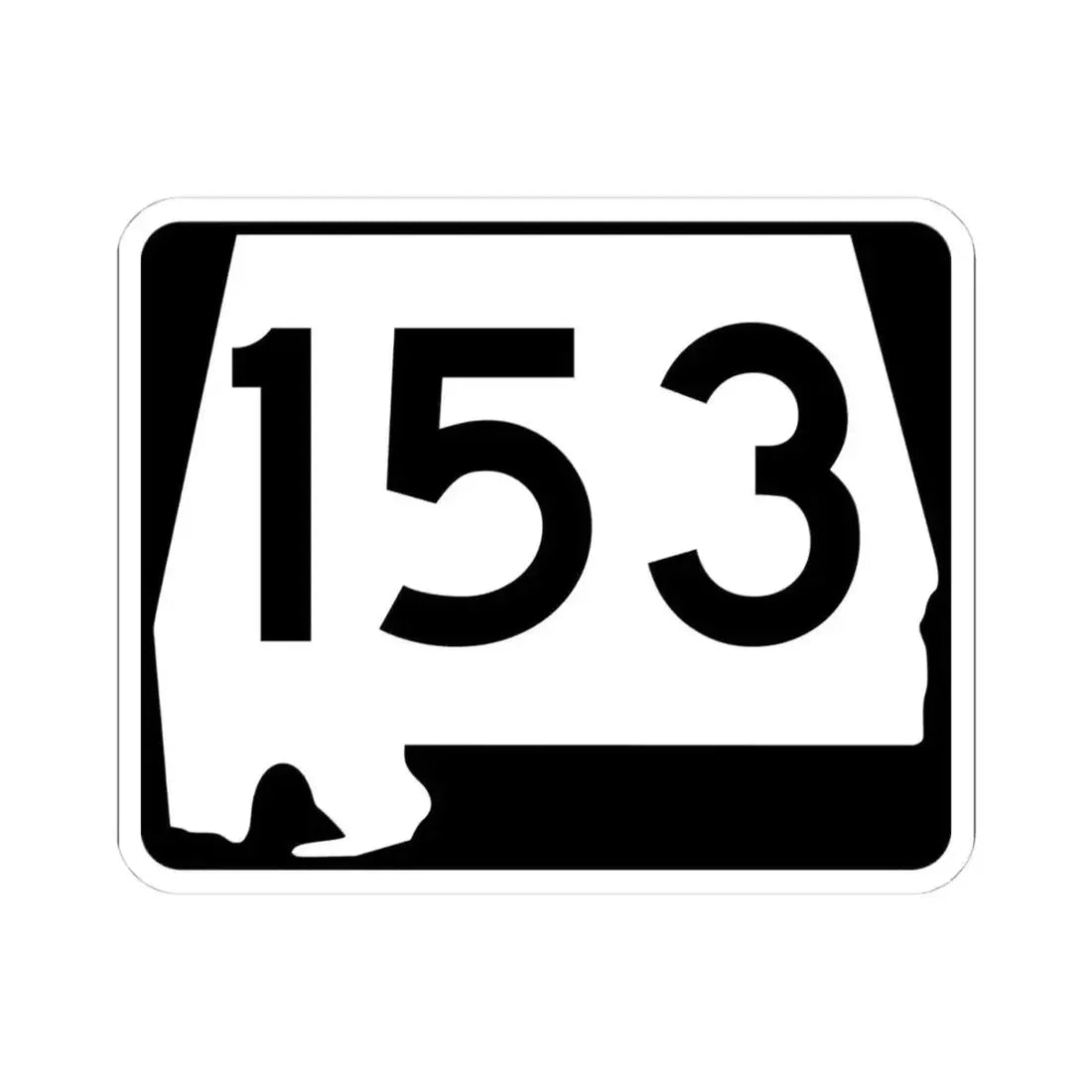 Alabama 153 (Alabama) (Road Sign) STICKER Vinyl Kiss-Cut Decal 4 Inch White - The Sticker Space