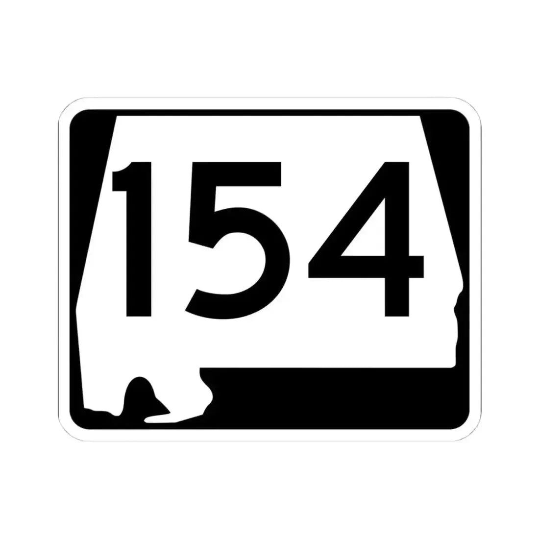 Alabama 154 (Alabama) (Road Sign) STICKER Vinyl Kiss-Cut Decal 4 Inch White - The Sticker Space