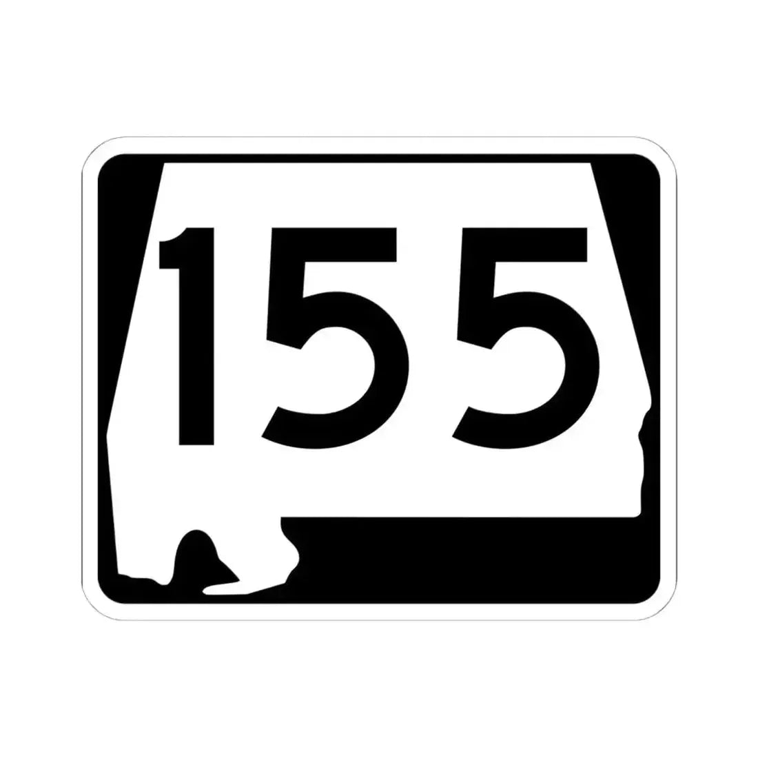 Alabama 155 (Alabama) (Road Sign) STICKER Vinyl Kiss-Cut Decal 6 Inch White - The Sticker Space