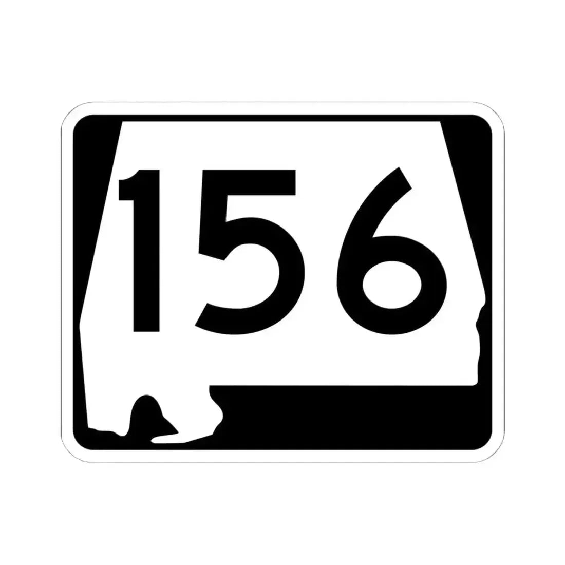Alabama 156 (Alabama) (Road Sign) STICKER Vinyl Kiss-Cut Decal 6 Inch White - The Sticker Space