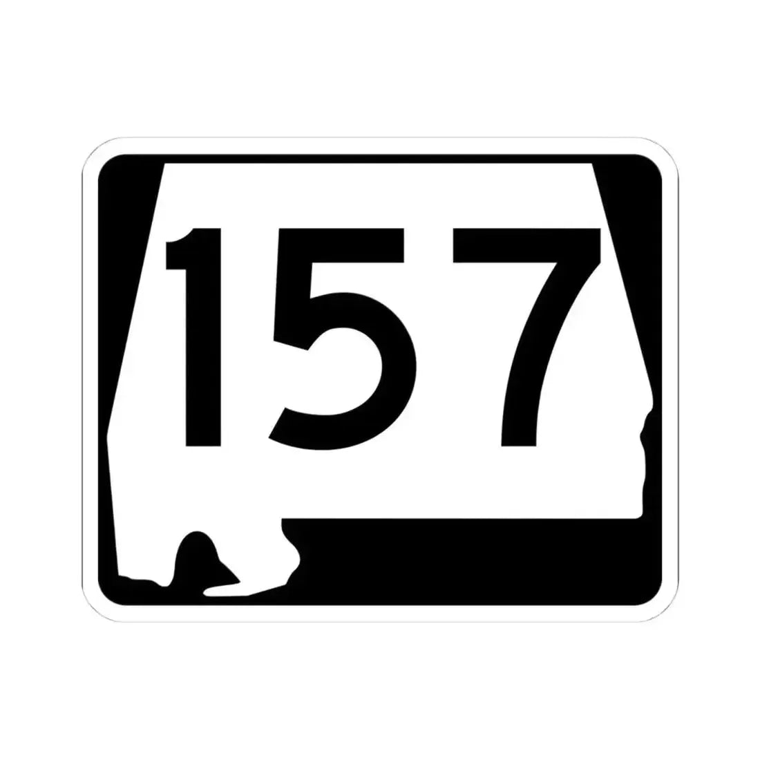 Alabama 157 (Alabama) (Road Sign) STICKER Vinyl Kiss-Cut Decal 4 Inch White - The Sticker Space