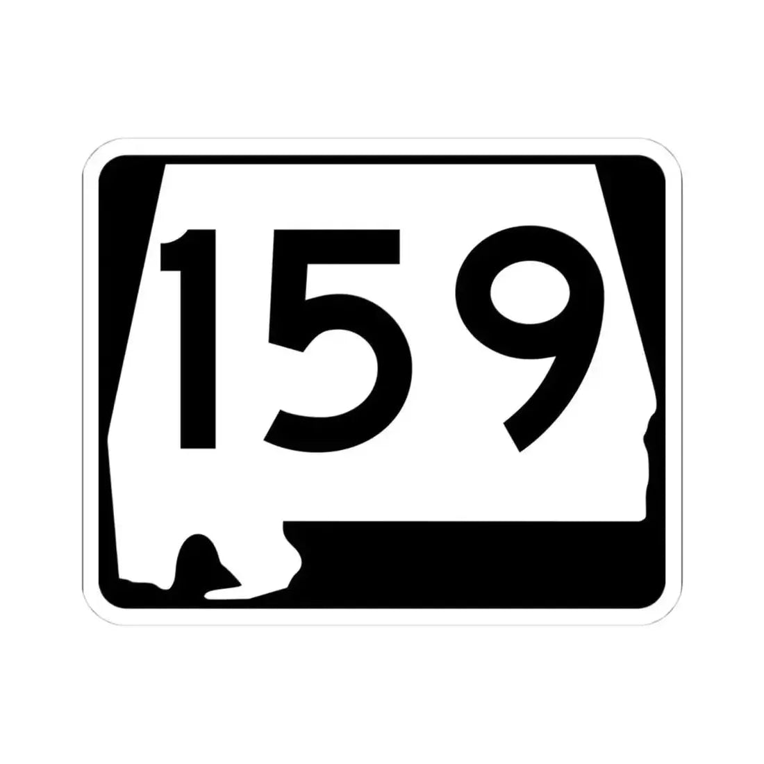 Alabama 159 (Alabama) (Road Sign) STICKER Vinyl Kiss-Cut Decal 4 Inch White - The Sticker Space