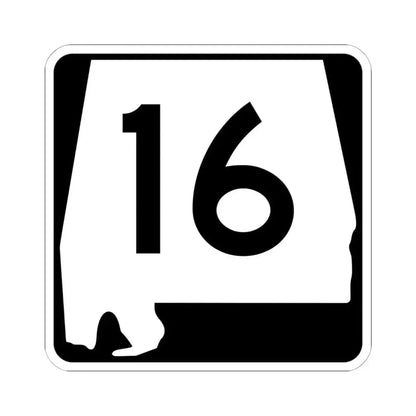 Alabama 16 (Alabama) (Road Sign) STICKER Vinyl Kiss-Cut Decal 6 Inch White - The Sticker Space