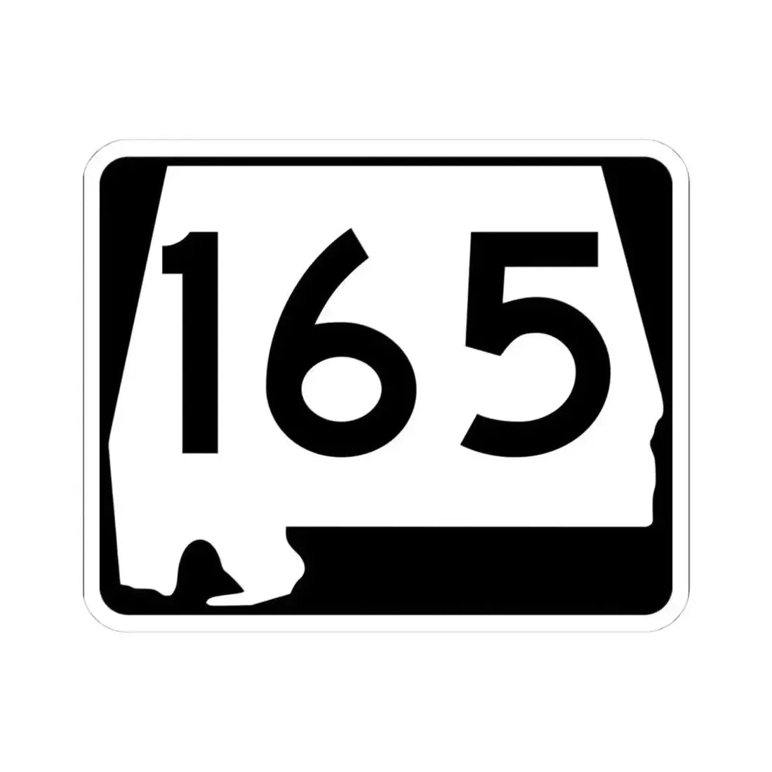 Alabama 165 (Alabama) (Road Sign) STICKER Vinyl Kiss-Cut Decal 4 Inch White - The Sticker Space
