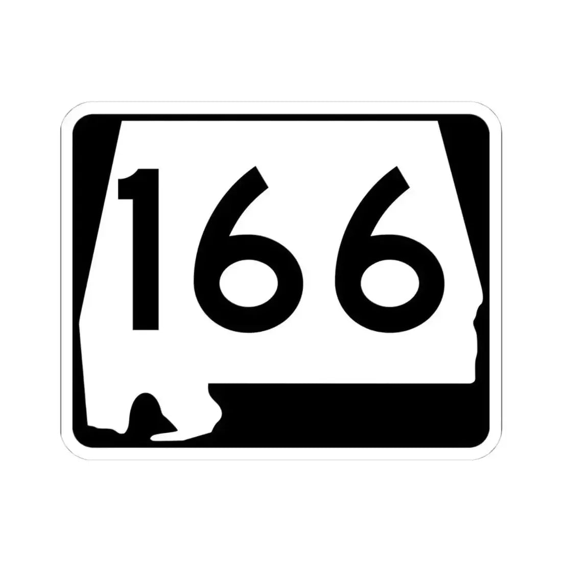 Alabama 166 (Alabama) (Road Sign) STICKER Vinyl Kiss-Cut Decal 4 Inch White - The Sticker Space