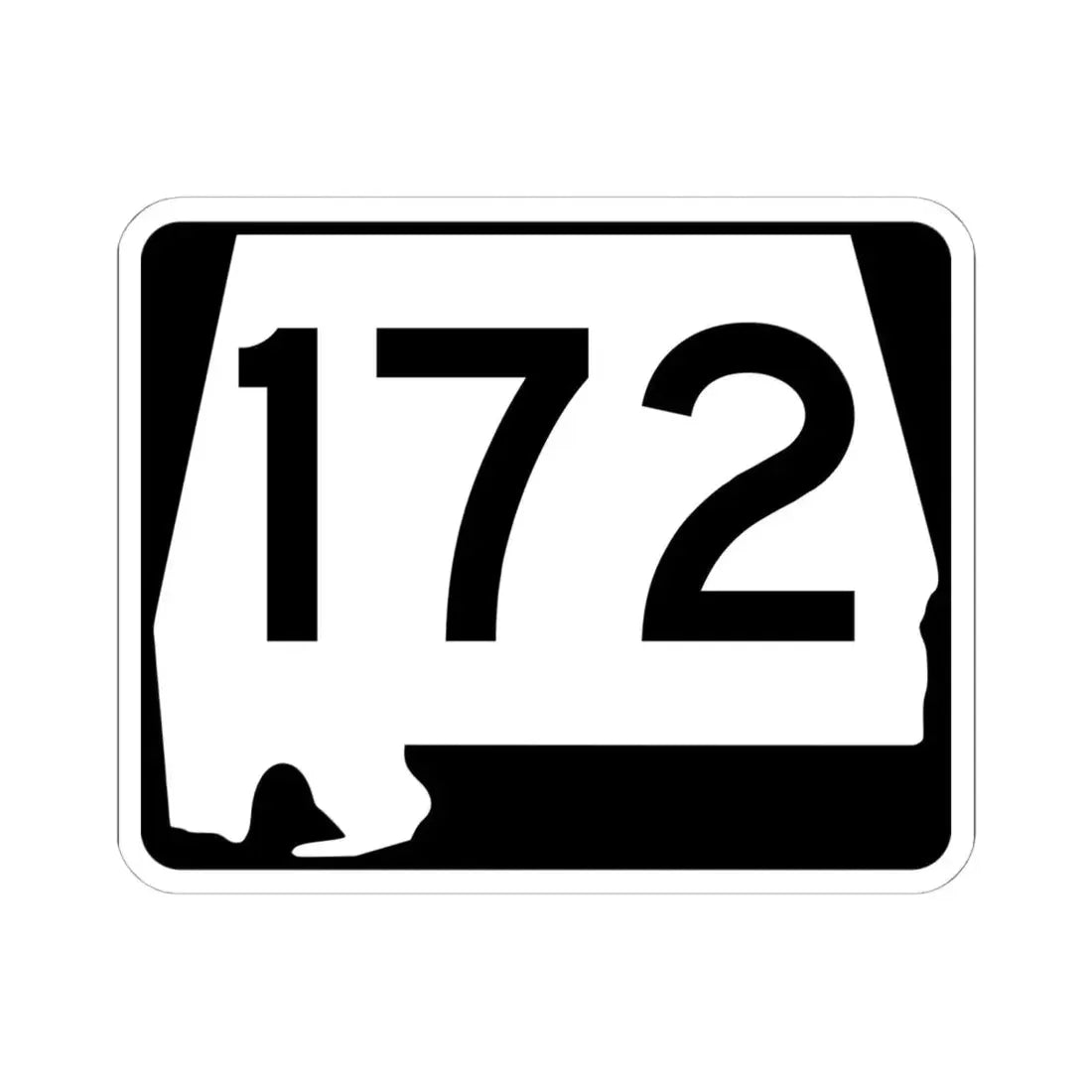 Alabama 172 (Alabama) (Road Sign) STICKER Vinyl Kiss-Cut Decal 6 Inch White - The Sticker Space
