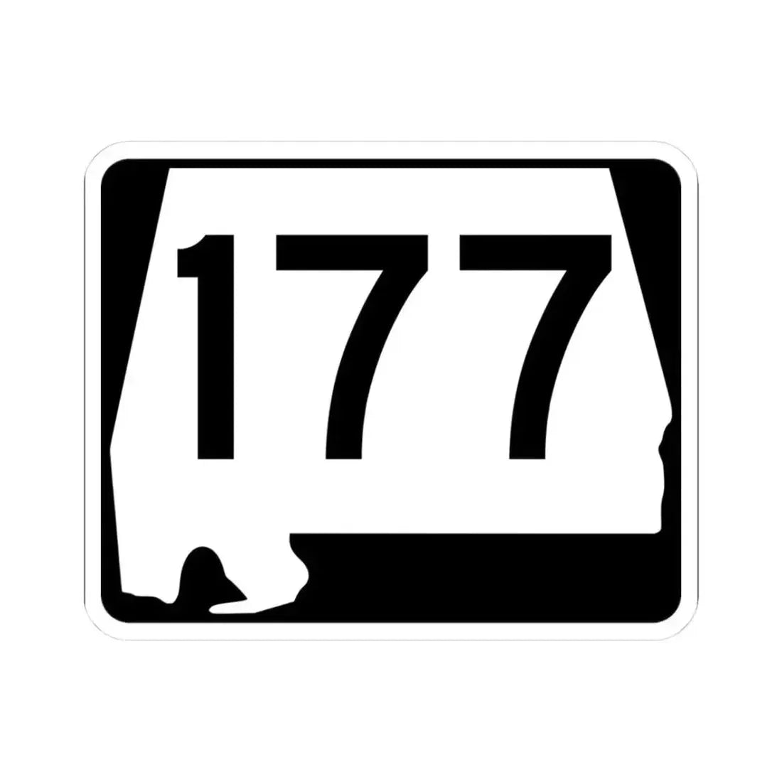 Alabama 177 (Alabama) (Road Sign) STICKER Vinyl Kiss-Cut Decal 3 Inch White - The Sticker Space