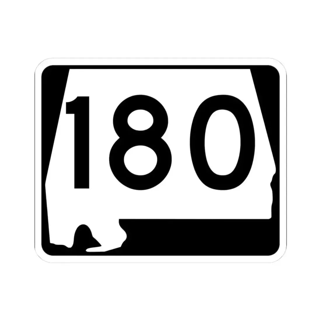 Alabama 180 (Alabama) (Road Sign) STICKER Vinyl Kiss-Cut Decal 3 Inch White - The Sticker Space