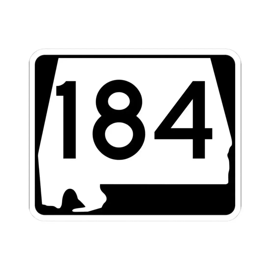 Alabama 184 (Alabama) (Road Sign) STICKER Vinyl Kiss-Cut Decal 3 Inch White - The Sticker Space