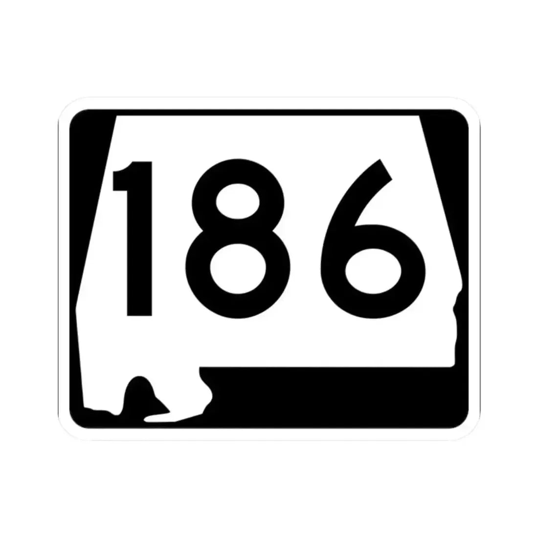 Alabama 186 (Alabama) (Road Sign) STICKER Vinyl Kiss-Cut Decal 2 Inch White - The Sticker Space