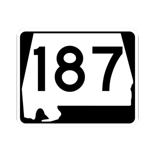 Alabama 187 (Alabama) (Road Sign) STICKER Vinyl Kiss-Cut Decal 2 Inch White - The Sticker Space
