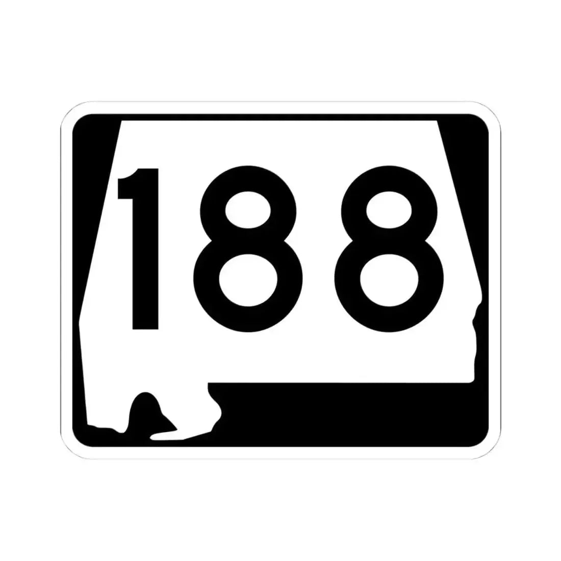 Alabama 188 (Alabama) (Road Sign) STICKER Vinyl Kiss-Cut Decal 4 Inch White - The Sticker Space