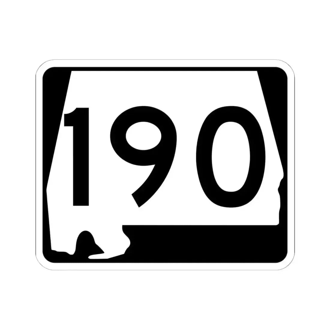 Alabama 190 (Alabama) (Road Sign) STICKER Vinyl Kiss-Cut Decal 6 Inch White - The Sticker Space