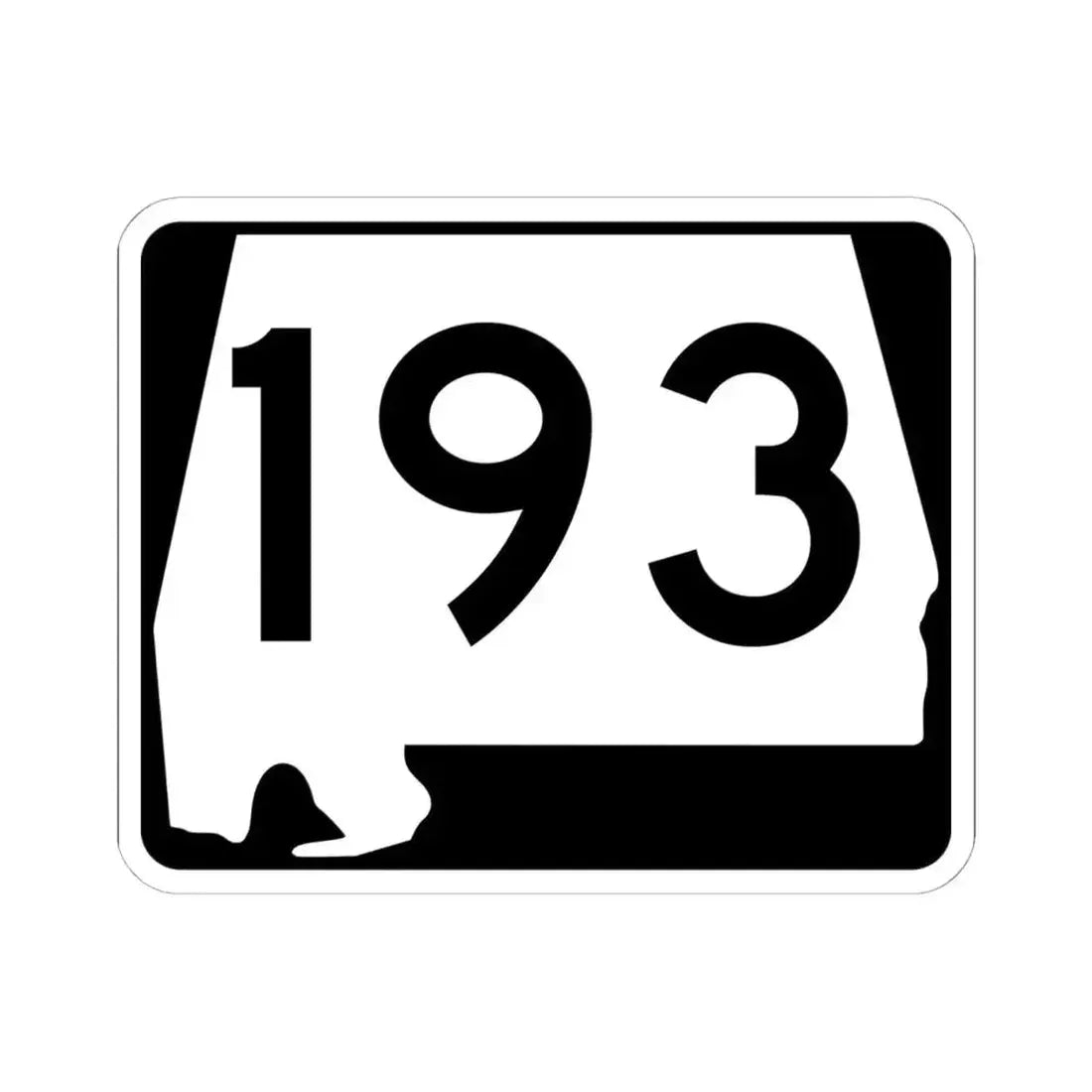 Alabama 193 (Alabama) (Road Sign) STICKER Vinyl Kiss-Cut Decal 6 Inch White - The Sticker Space