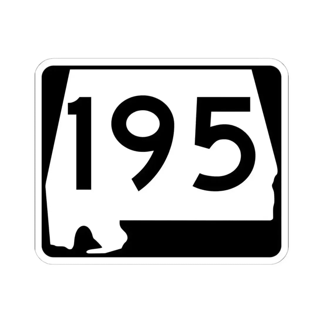 Alabama 195 (Alabama) (Road Sign) STICKER Vinyl Kiss-Cut Decal 6 Inch White - The Sticker Space