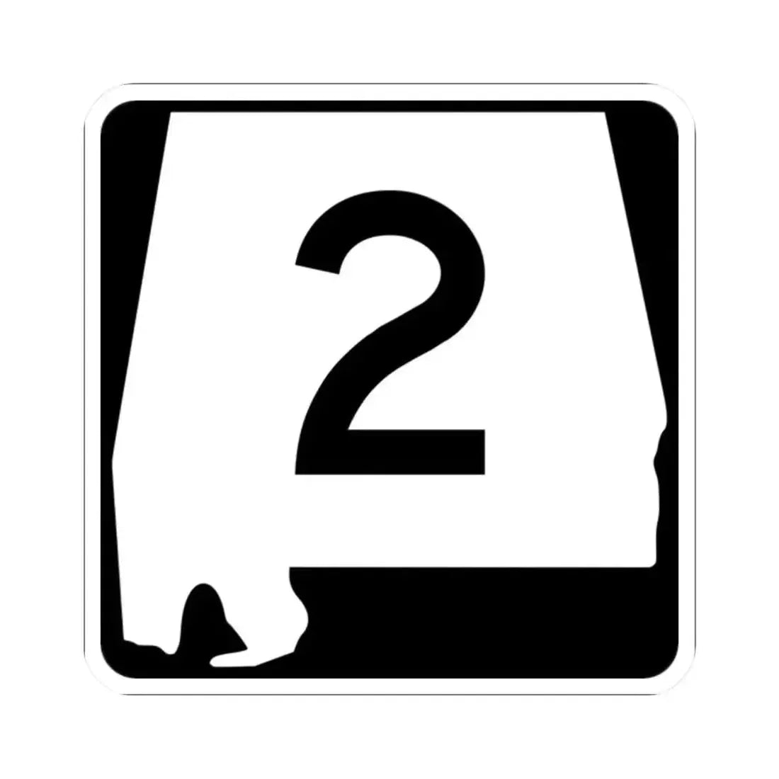 Alabama 2 (Alabama) (Road Sign) STICKER Vinyl Kiss-Cut Decal 2 Inch White - The Sticker Space
