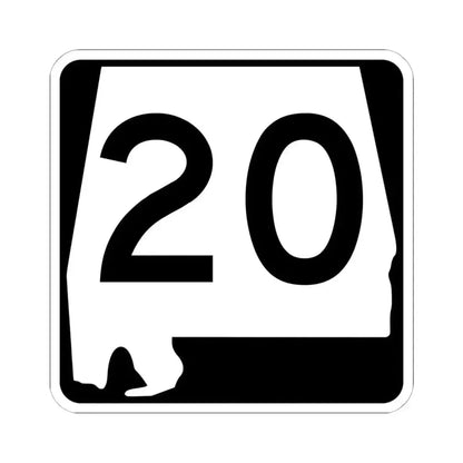 Alabama 20 (Alabama) (Road Sign) STICKER Vinyl Kiss-Cut Decal 6 Inch White - The Sticker Space