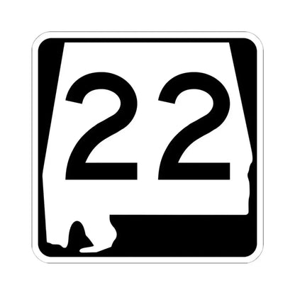 Alabama 22 (Alabama) (Road Sign) STICKER Vinyl Kiss-Cut Decal 6 Inch White - The Sticker Space